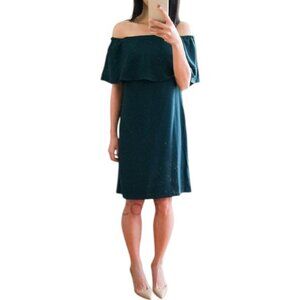 Charles Henry dark green off-the-shoulder cocktail dress size L